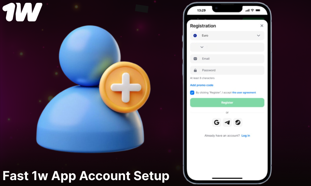 Guide on logging into the account on 1w mobile app